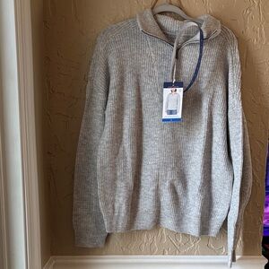 Women's Gray Quarter-Zip Sweater